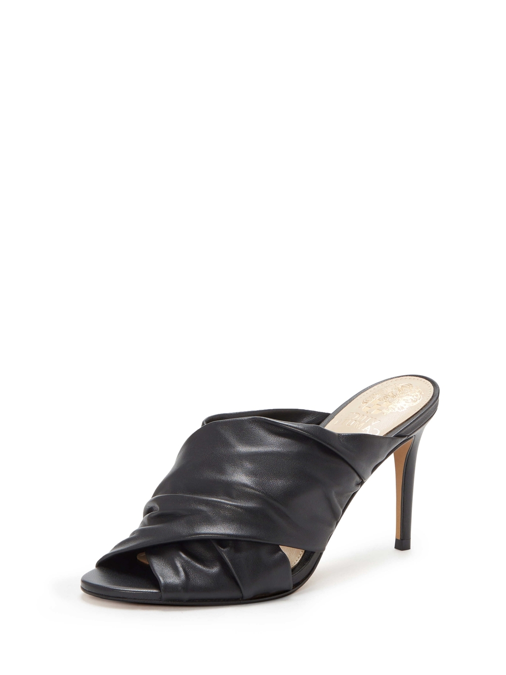 Vince Camuto Clarstie Leather Draped Mule Heels Shoes 8.5